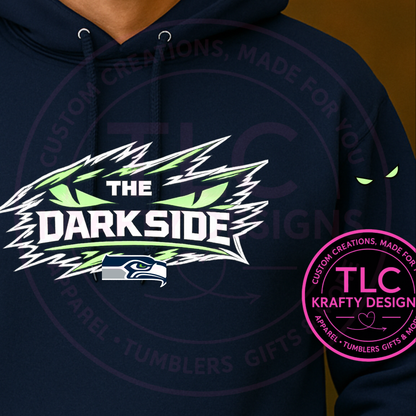 The Dark Side Football Defense Graphic Sweatshirt or T-Shirt