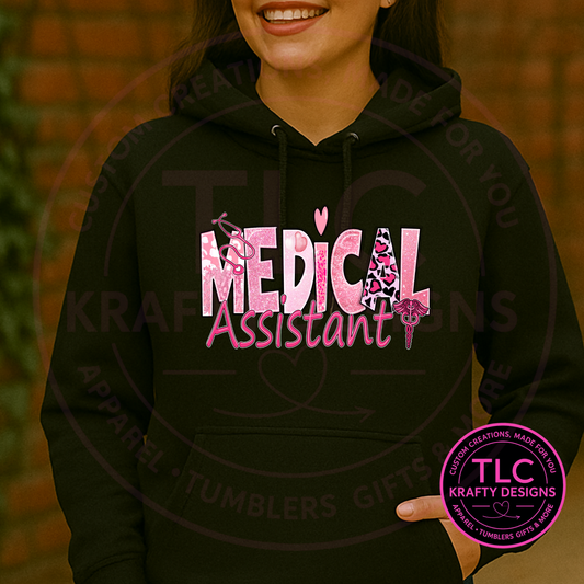 Pink Medical Assistant Block Design – T-Shirt or Sweatshirt