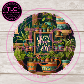 Crazy Plant Lady Wind Spinner, Plant Lover Garden Decor, Houseplant Gift, Gardening Wind Spinner, Plant Mom Outdoor Art, 10 Inch Double Spinner