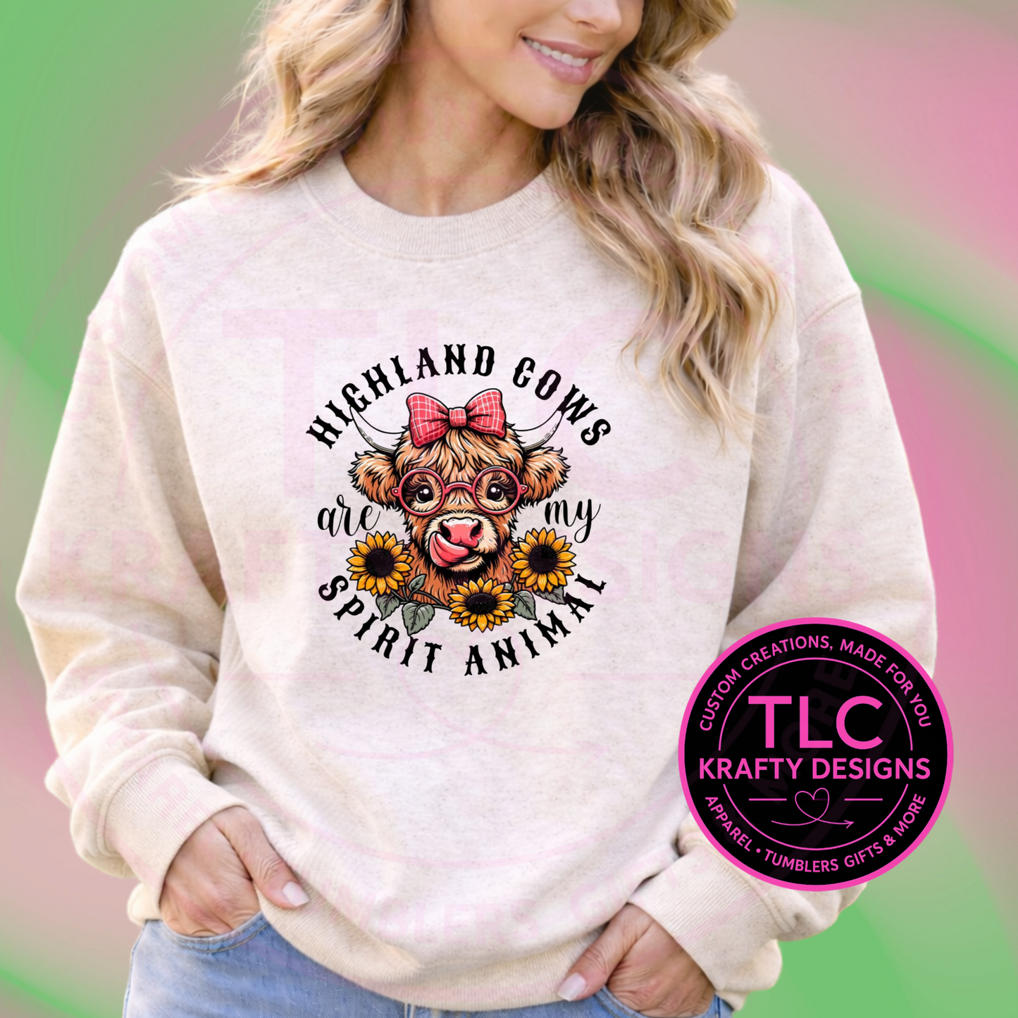 Highland Cows Are My Spirit Animal Graphic – T-Shirt or Sweatshirt