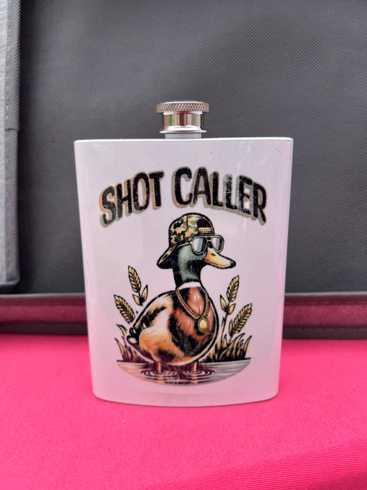 Shot Caller Duck 8oz stainless steel Flask