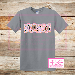 Floral Block Letter Staff Shirts – Teacher, SPED, PARA, Counselor & More