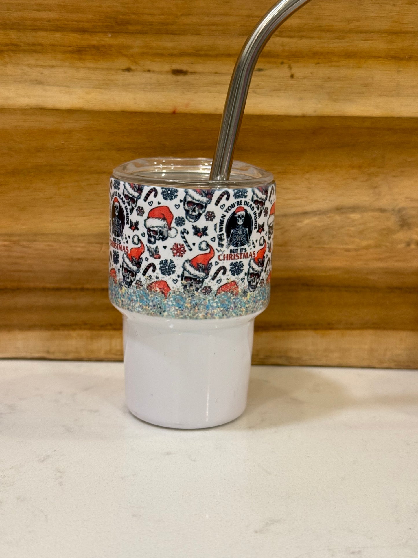 Dead inside but Jolly AF 3oz mini shot glass