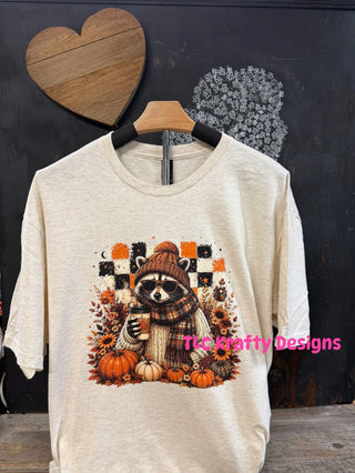 Cozy Fall Raccoon Design – Fall Vibes Apparel