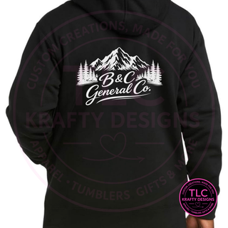 B&C General Co. Custom Tall 1/4 Zip Hoodie – Business Logo Workwear
