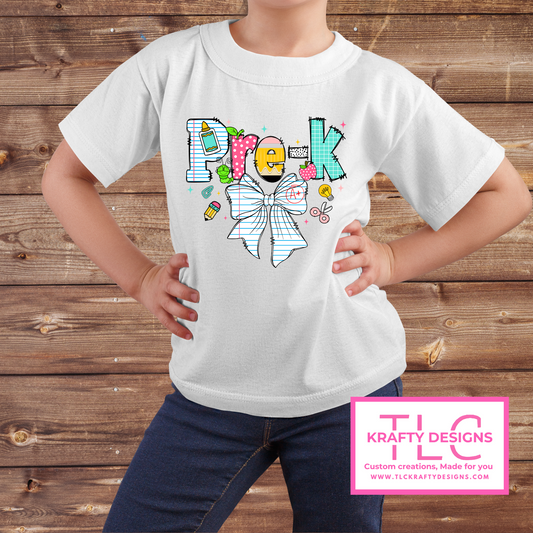 Colorful Grade Level Youth Shirts – Pre-K to 5th Grade Back-to-School Tees