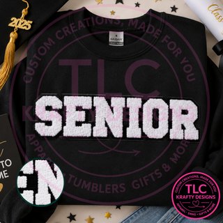 Senior Varsity Patch, XL Chenille Letter Patch, Iron On Patch for Sweatshirts Hoodies Jackets, Senior Class Apparel