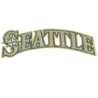 Seattle Baseball Sequin Patch Lace Sweatshirt – Lace Hoodie with 10.5” Sparkle Patch