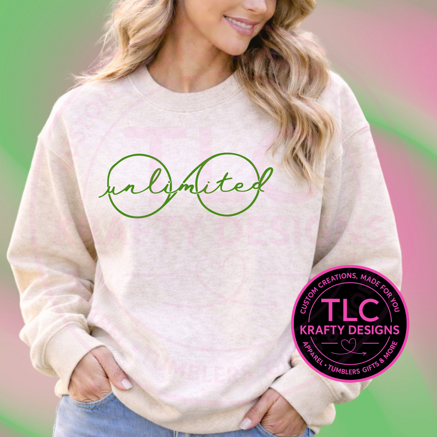 Unlimited Infinity Shirt or Sweatshirt – Green Minimal Line Design
