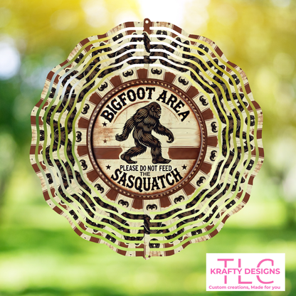 Bigfoot Area Wind Spinner – 10” Double-Sided Aluminum Sasquatch Decor