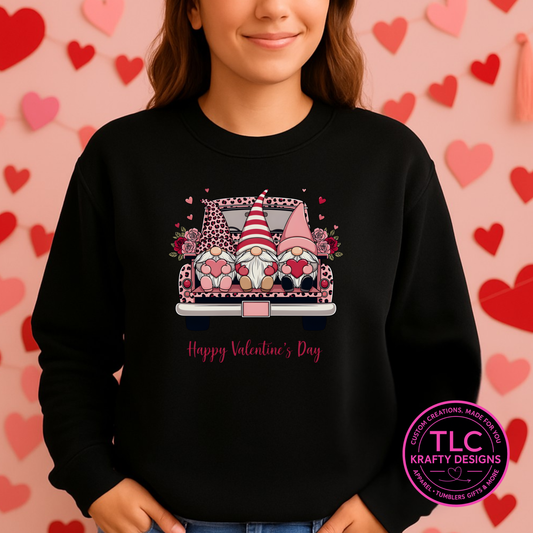 Valentine Gnome Truck Shirt or Sweatshirt – Happy Valentine’s Day Gnome Apparel