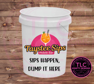 Personalized White LED Bucket with Lid | Custom UVT Design + Seat Lid Upgrade (Camping, Fishing, Gifts)