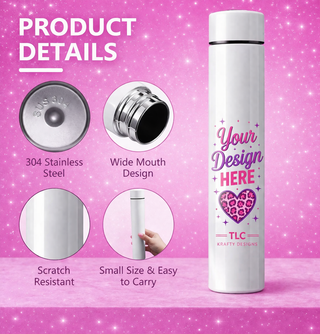 Personalized 8 oz Slim Water Bottle – Custom Logo or Name Stainless Steel Bottle