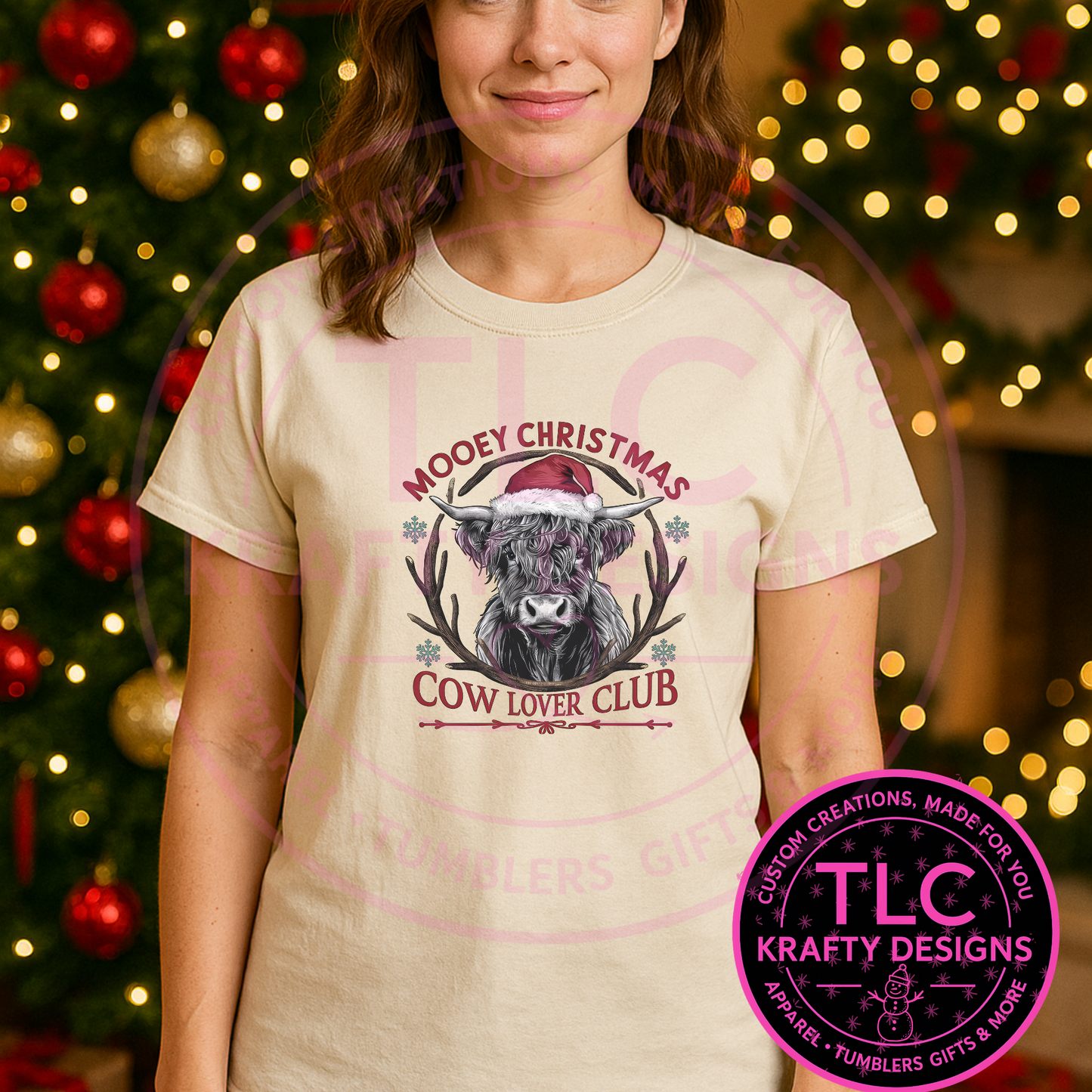 Mooey Christmas Cow Lover Club T-Shirt – Funny Farmhouse Holiday Tee for Cow Lovers