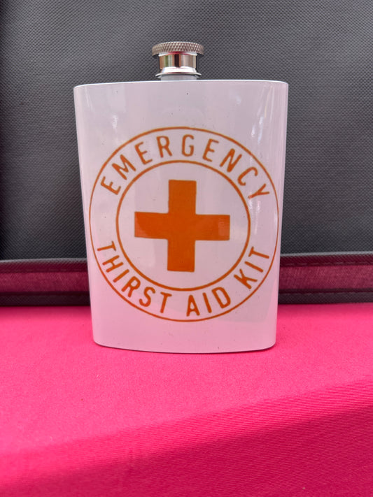 Emergency Thirst Aid Kit 8oz stainless steel Flask