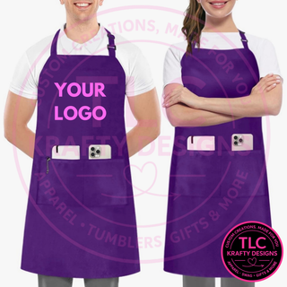 Custom Aprons with Personalized Designs | Adjustable Bib Apron with Pockets