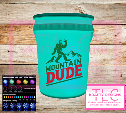 Mountain Dude White LED Bucket with Lid | Custom UVT Design + Seat Lid Upgrade