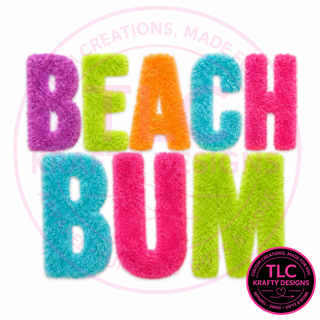 Beach Bum Fuzzy Chenille Patch Design – Summer Vibes Patch Apparel