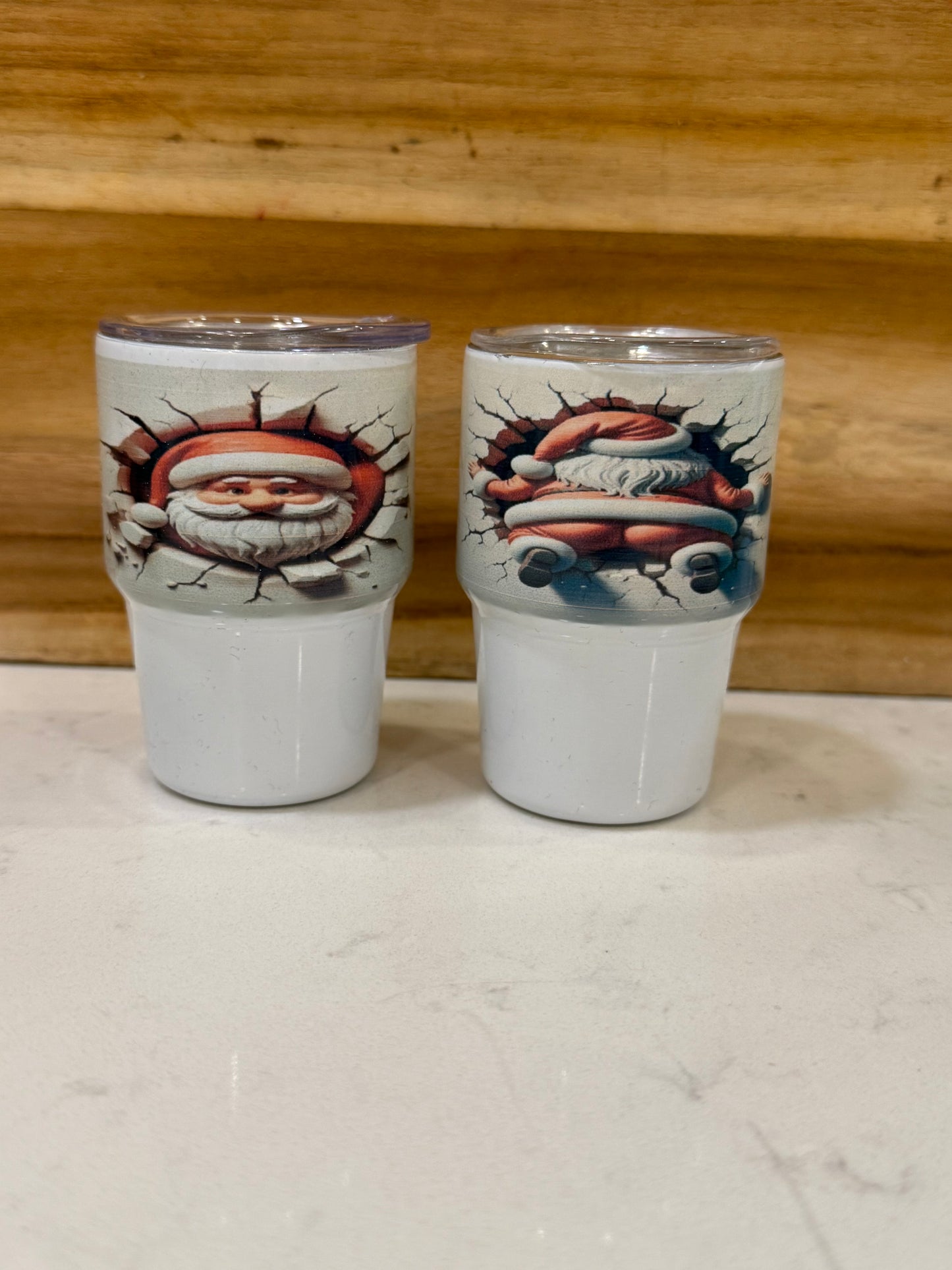 Santa Wall break 3oz mini shot glass