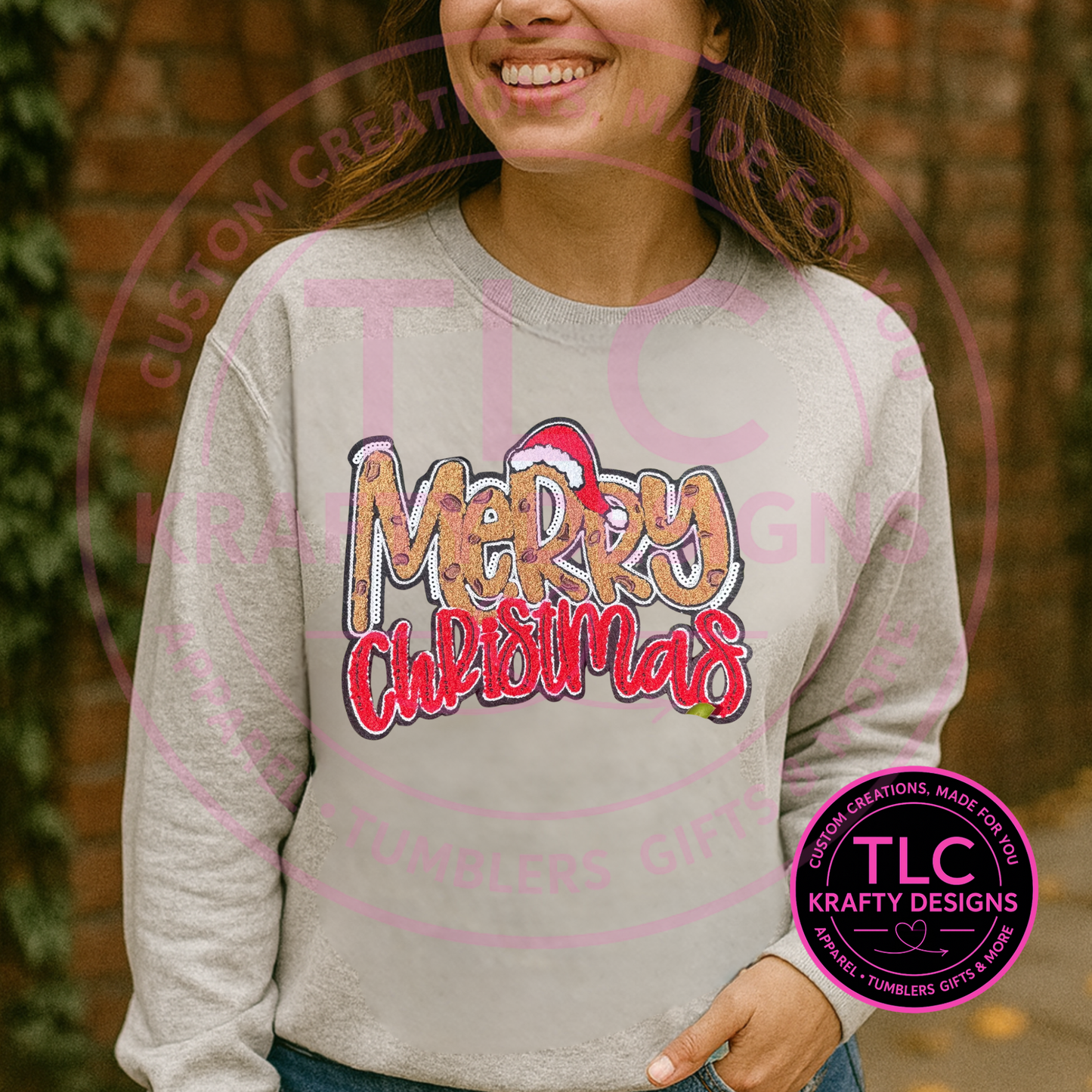 Cookie Letters Merry Christmas Chenille Patch (10.5”)