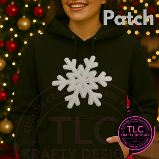 Extra Large Sequin Snowflake Chenille Patch – Sparkly Winter Chenille Patch or Sew-On Accent