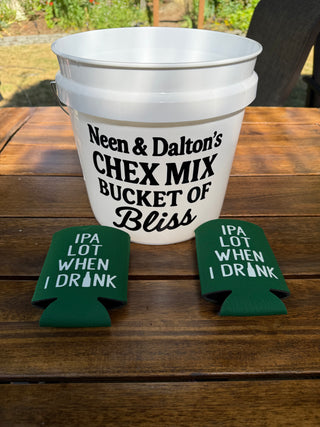 Personalized White LED Bucket with Lid | Custom UVT Design + Seat Lid Upgrade (Camping, Fishing, Gifts)