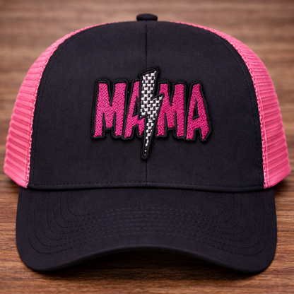 Mama Lightning Bolt Patch Trucker Hat