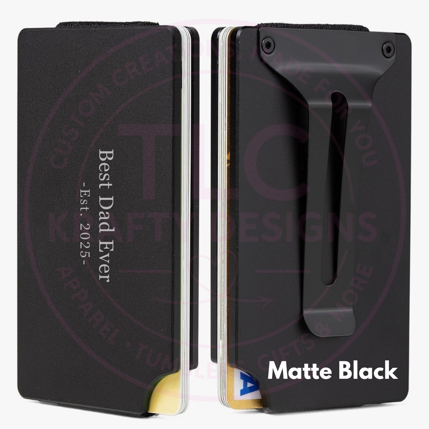 Best Dad Ever Engraved Minimalist Wallet - Slim Metal Card Holder