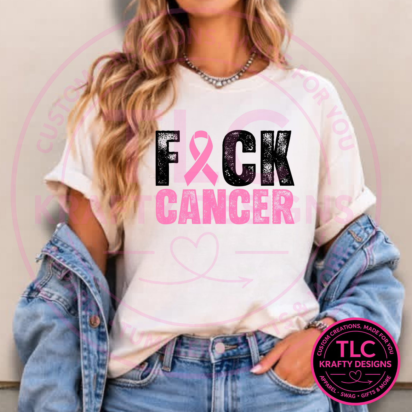 F Cancer Shirt, Breast Cancer Awareness Tee, Pink Ribbon Shirt, Cancer Fighter Gift