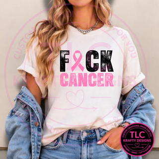 F Cancer Shirt, Breast Cancer Awareness Tee, Pink Ribbon Shirt, Cancer Fighter Gift