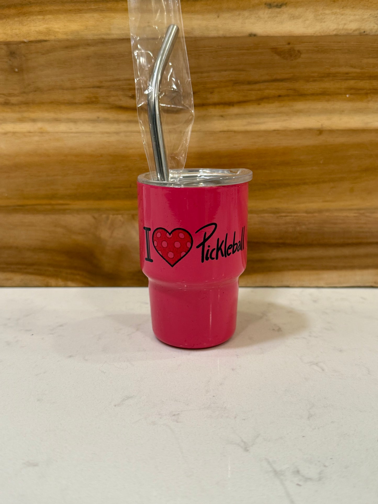 I love pickleball 3 ounce mini shot glass