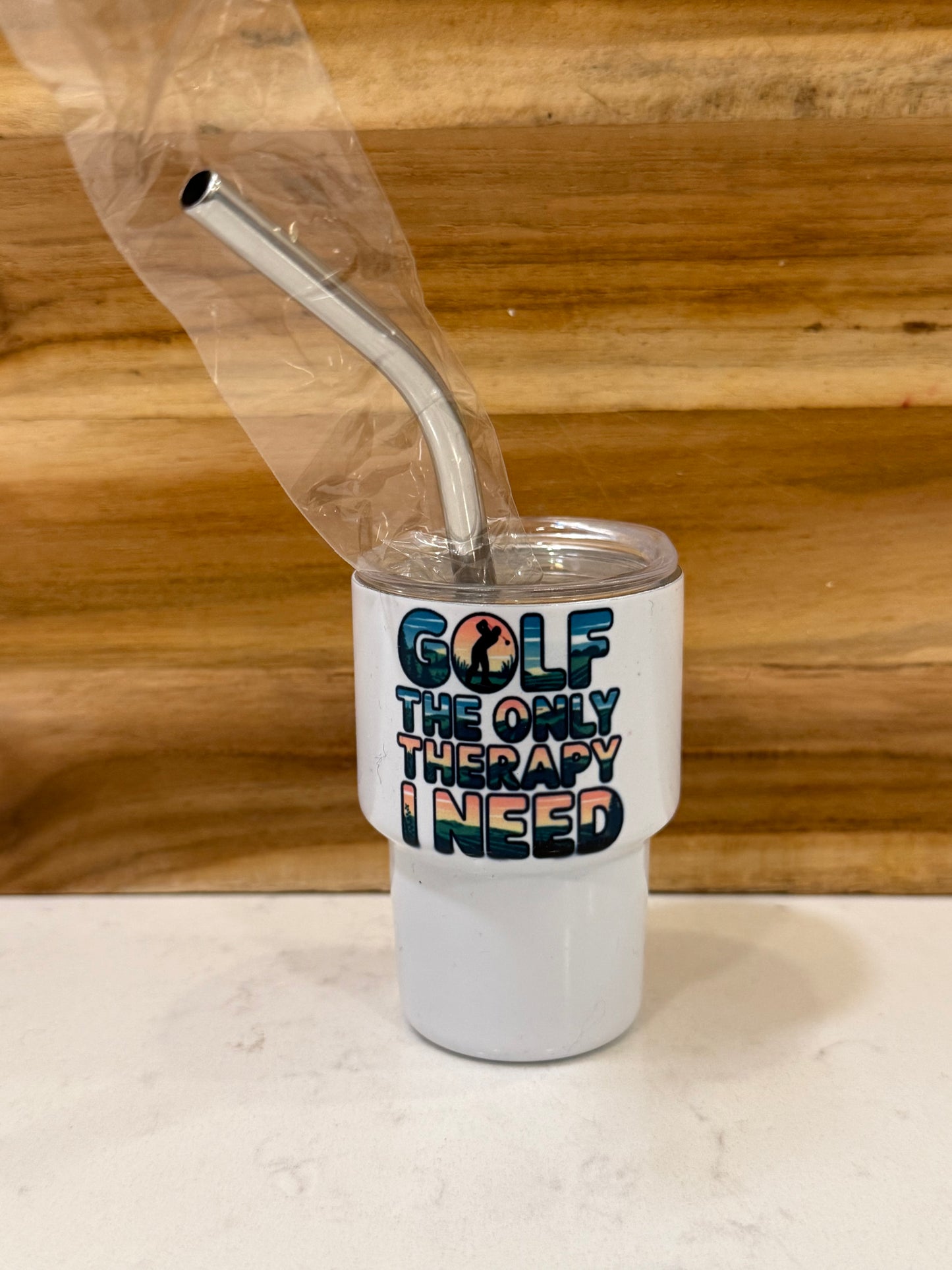 Golf the only Therapy I need 3 ounce mini shot glass