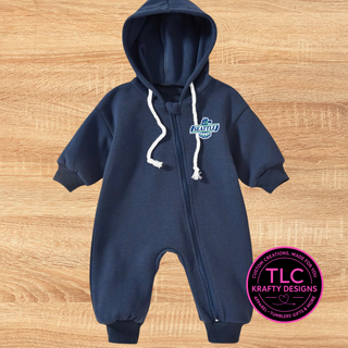Seattle Hockey Hooded Baby Zip-Up Romper – Cozy Unisex Infant One-Piece