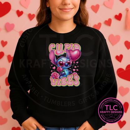 Cupid Vibes Character Sweatshirt or T-Shirt – Cute Valentine Graphic Pullover