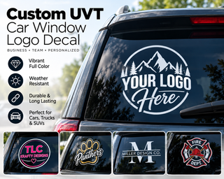 Custom UVT Car Window Logo Decal – Business, Team & Personalized Window Decal