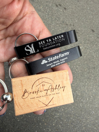 Personalized Bottle Opener Keychain – Custom Laser Engraved Aluminum Keychain | Add Your Logo, Name or Design
