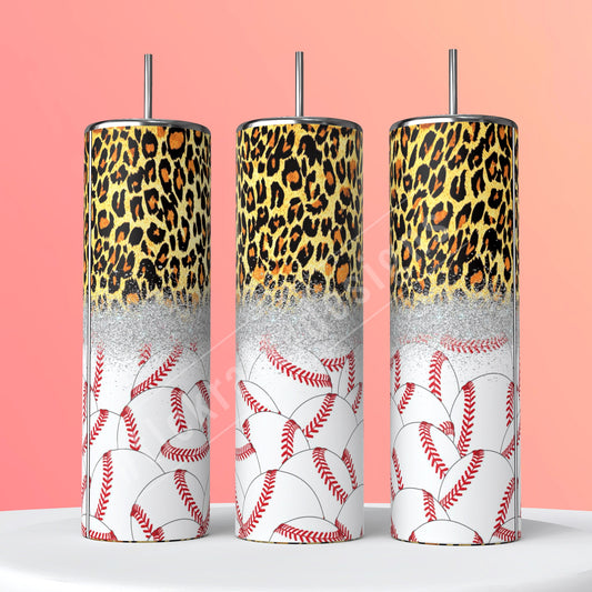 Baseball leopard print 20oz Sublimation Tumbler