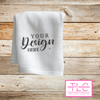 Custom Waffle Weave Kitchen or Hand Towel – Add Your Design