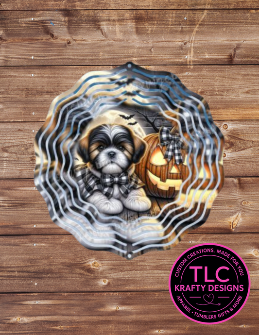 Shih Tzu Halloween Wind Spinner – Spooky Dog Lover Outdoor Decor