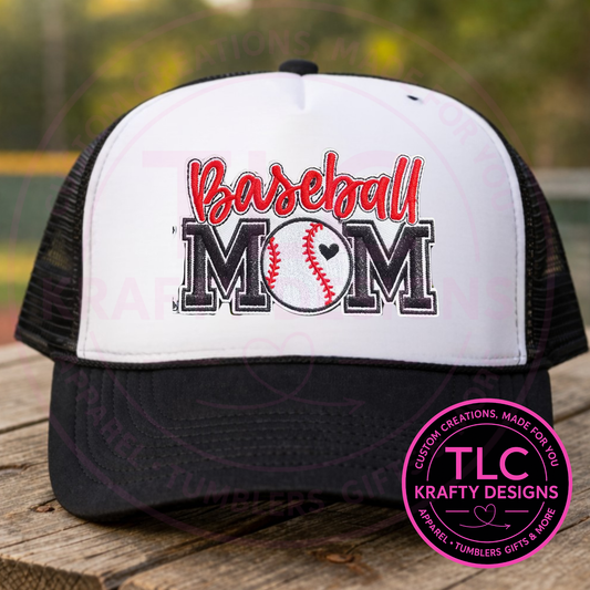 Baseball Mom Patch Trucker Hat – Game Day Sports Mom Hat