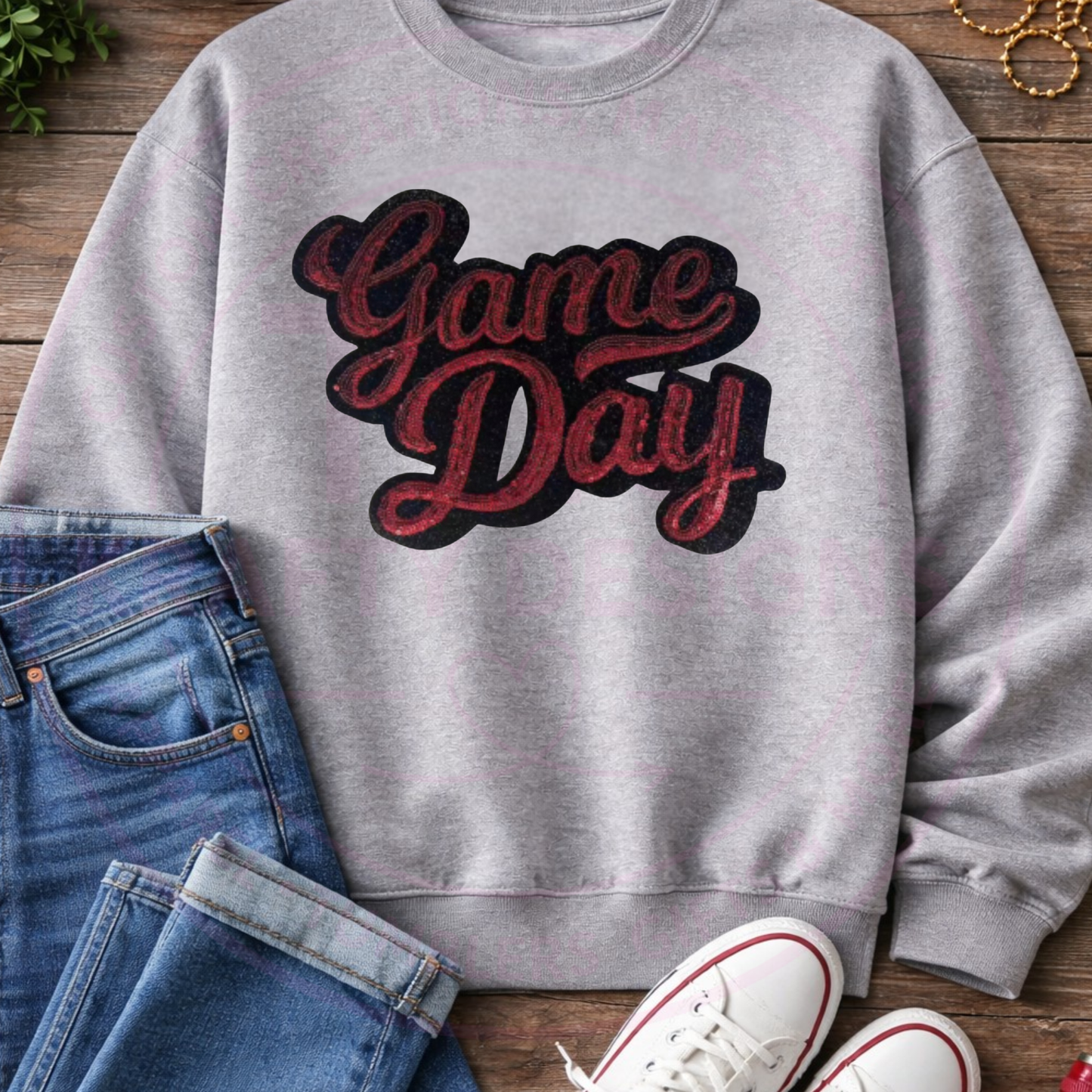 Game Day Patch | Football Game Day Patch | Script Varsity Patch for Jackets, Sweatshirts & Fan Apparel