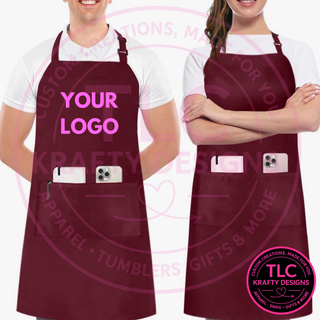 Custom Aprons with Personalized Designs | Adjustable Bib Apron with Pockets