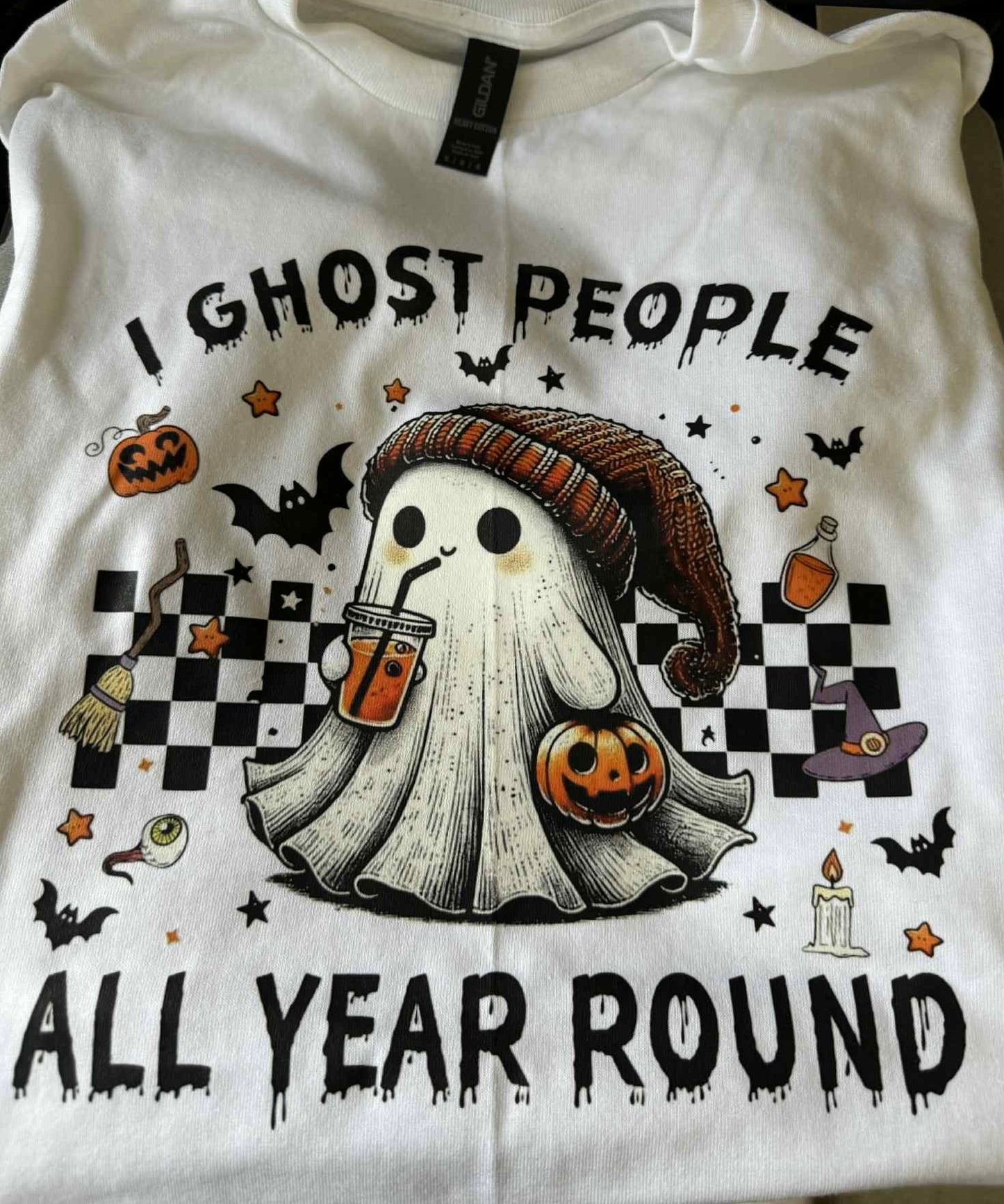 Ghost People All Year - Cute & Spooky Tee LAST CHANCE CK