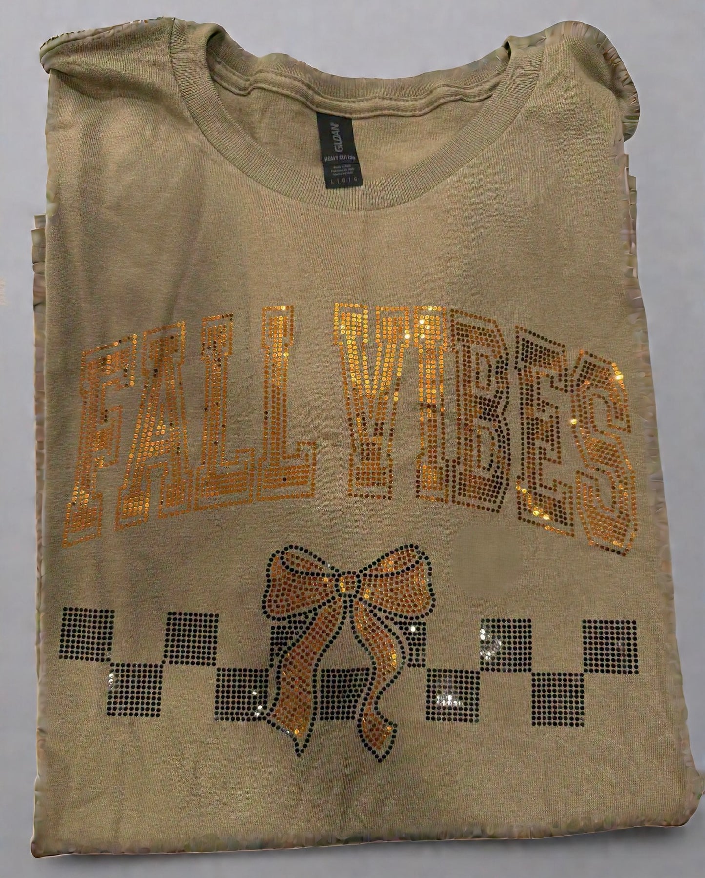 Fall Vibes Spangle T-Shirt - Festive Autumn Long or Short Sleeve Tee LAST CHANCE CK