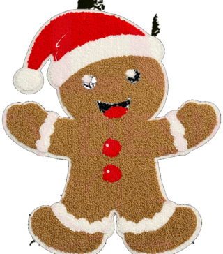 Gingerbread Man Chenille Patch close-up