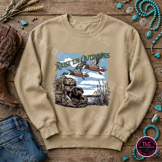 HUNT13 Gildan Crewneck Sand mockup