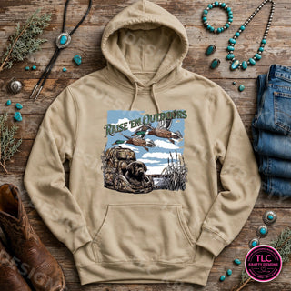 HUNT13 Gildan Hoodie Sand mockup