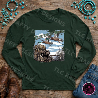 HUNT13 Gildan Long Sleeve Forest Green mockup