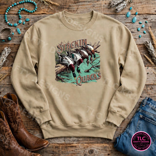 HUNT14 Gildan Crewneck Sand mockup