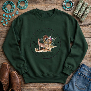 HUNT15 Gildan Crewneck Forest Green mockup